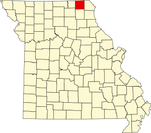 Map of Missouri highlighting Scotland County