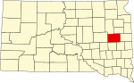 State map highlighting Kingsbury County