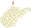 State map highlighting Brooke County