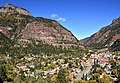 Ouray, Colorado, with Twin Peaks at upper left corner