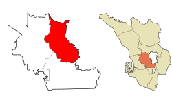 Location within Petaling District and the state of Selangor