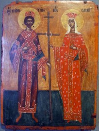 Ikone der hll. Konstantin und Helena, 16. Jahrhundert (Museum für byzantinische Kultur, Thessaloniki)