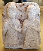 Bahraini figurative funerary stele; about 2nd-3rd century; the Bahrain pavilion of Expo 2015 (Milan, Italy)