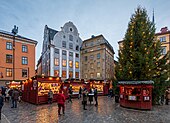 Julmarknad ("Christmas market") in Gamla stan, Stockholm, Sweden