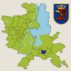 Location of Osiedle Majowe within Szczecin