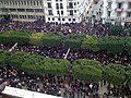 Demonstrators marching through Habib Bourguib Avenue in Tunis