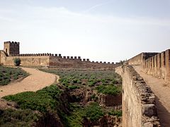 Defensive walls and chemin de ronde of the Alcazaba of Badajoz