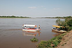 Tourist boats on the Blue Nile at Wad Madani
