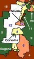 Willamette Valley Senate districts south of Portland area.