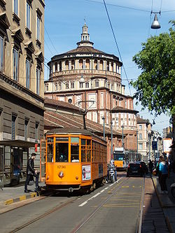 Corso Magenta, with the church of Santa Maria delle Grazie in the background