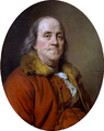 Joseph-Siffred Duplessis portrait of Benjamin Franklin used on the $100 bill from series 1928 until series of 1995.
