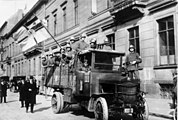 Swastikas on helmets and trucks during the Kapp Putsch