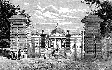 The Palace of Laeken in 1880, etching from L'Illustration nationale