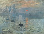 Claude Monet's Impression, Sunrise (1872) gave the name to Impressionism.