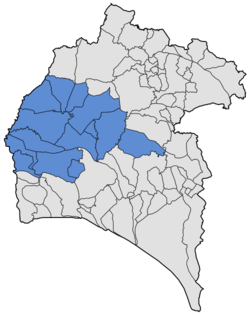 Location of El Andévalo in the province of Huelva