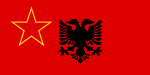 Flagge der albanischen Bevölkerung im sozialistischen Jugoslawien
