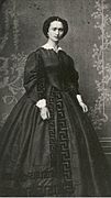 Portrait of Fredrikke Nielsen in nice gown, c. 1865. Photo by Hans Krum(?). The Theatre Archives, University of Bergen.