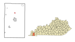 Hickory's position in Kentucky.