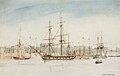 HMS Beagle (Mitte), Gemälde von Owen Stanley (1841)
