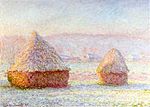 Grainstacks, White Frost Effect, 1889. Oil on canvas. Hill-Stead Museum, Farmington, CT.