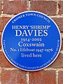 Blue plaque erected at Davies' house at New Street, Cromer
