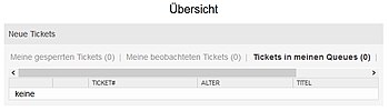 Screenshot mit Null Tickets