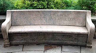 This bench is inscribed: "In Memory Of A Home Of Integrity and Affection"