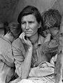 Migrant Mother - Die Wanderarbeiterin Florence Owens Thompson in Kalifornien, Frühjahr 1936 (Foto von Dorothea Lange
