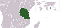 Lage Tansanias in Ostafrika
