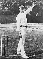 A cricketer about to bowl