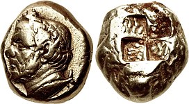 Electrum coin from Cyzicus, Mysia, early–mid 4th century BC