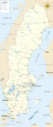 Locations of Swedish cities