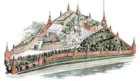 Location of the tower in the Kremlin marked with a circle.