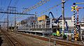 The Hama-Kawasaki-bound platform (platform 1) under construction in January 2016