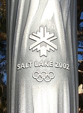 Close-up of the 2002 Winter Olympic torch