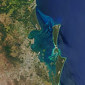 Satellite photo of Moreton Bay