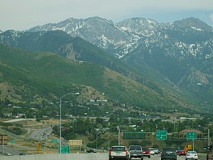 The terminus of Utah SR-186 at the junction with I-215 and I-80.
