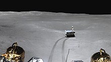 Chang'e-4 and Yutu-2 on the surface of the far side of the Moon