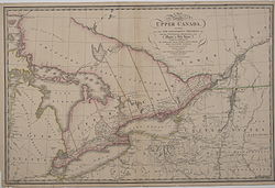 Map of Upper Canada Identifying its districts, counties and townships (1818)