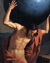 Painting of Atlas holding a sphere