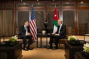 Secretary Blinken with Jordanian Foreign Minister Ayman Safadi in Amman, Jordan, January 2024