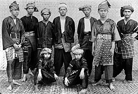 Minangkabau men from West Sumatra in traditional dress (songket), 1929.
