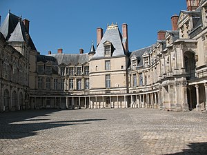 The keep or tower of the Medieval chateau on the Oval Courtyard (12th century)