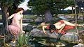 Echo, an Oread (mountain nymph) watches Narcissus in this 1903 painting of Echo and Narcissus by John William Waterhouse