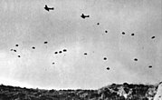 German paratroopers jumping over Crete