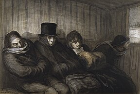 The Second Class Carriage (1864), watercolor, ink wash, & charcoal. 20.5 x 30.1 cm . Walters Art Museum, Baltimore, Maryland.