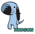 Hudson A well-meaning, but naive Beagle who is close friends with Poncho and Boomer, and often a reluctant pawn in the former's schemes. He inadvertently foiled their plan to get cats banned from their town by stamping out the word 'dogs' with the cat paw print maker Poncho invented. He is usually seen with Poncho and Boomer.[6]