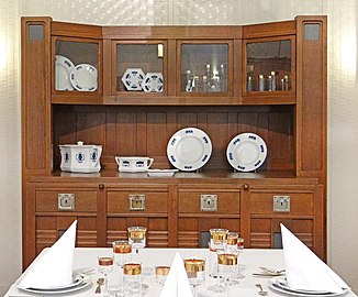 Jugendstil dining room set and dishes by Peter Behrens (1900–01)