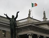 Statue of ICA leader James Larkin next to the GPO, HQ of the ICA during the Easter Rising
