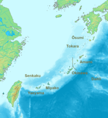 A map of the Ryukyu Islands
